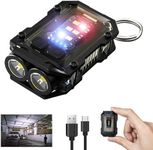 RFFTQQ W409 Mini Keychain Flashlight with Magnet, USB C Rechargeable, EDC, 800 High Lumens, LED & COB Portable Clip on Flashlights-8 Modes, Waterproof