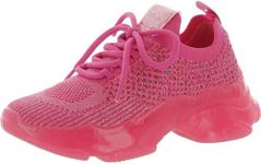 Steve Madden Girls Shoes Miss Sneaker, Hot Pink, 4 Big Kid