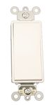 Leviton 5657-2W 15 Amp, 120/277 Volt AC Decora Plus Rocker, Single-Pole, Double Throw, Center Off, Commercial Grade, Self Grounding (White)