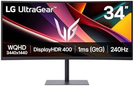 LG UltraGear G6 Gaming Monitor 34G630A-B, Curved UWQHD 1440p VA, 34 inch, 240Hz, 1ms GtG, HDR400, FreeSync Premium, Speakers, HDMI2.1, DP, USB-C, Black