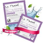 LA Fresh Eye 'N’ Lip Makeup Remover Wipes Case of 200 Wipes Made With Vitamin E, Olive Oil, Jojoba To Leave Skin Soft And Smooth Convenient Size For Purse, Gym Bag, Nightstand, Car