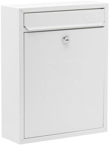 Burg-Wachter MB05 White Compact Wall Mounted Galvanised Steel Postbox - 26x33x9cm