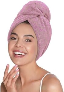 Mush Bamboo Hair Towel Wrap | Absorbent Towel Hair-Drying | Hair Care Combo | Super Quick-Drying| Adjustable Buttons to Wrap Around Hair 500 GSM (Baby Pink)