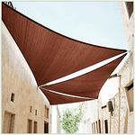 ColourTree 16' x 16' x 22.6' Brown Sun Shade Sail Right Triangle Canopy Awning Shelter Fabric Screen - UV Block UV Resistant Heavy Duty Commercial Grade - Outdoor Patio Carport - (We Make Custom Size)