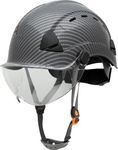 Honeywell Fibre Metal Safety Helmet with Visor, Hard Hat for Construction, Vented, 4-point buckle chinstrap, 6-point ratchet suspension, Resistant to extreme temperatures, Hydrographic, FSH11080E