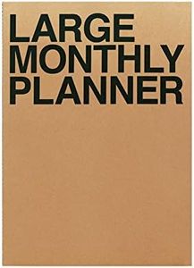 JSTORY Large Monthly Planner Lays Flat Undated Year Round Flexible Cover Goal/Time Organizer Thick Paper Eco Friendly Customizable Stitch Bound A4 16 Months 18 Sheets Kraft 8.46 x 11.61 Inches