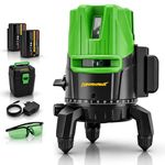 TOMAHAWK Professtional TLL-B-02-N 2 Lines 3D Horizontal and vertical green laser cross self leveling laser level - Waterproof and Rechargeable | Heavy Duty & Durable Build