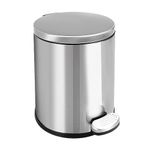 ASelected 6L Round Bathroom Pedal Bin Stainless Steel Pedal Bin for Bathroom Bedroom Office