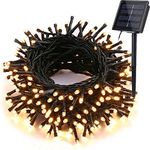 Solar String Lights, 39 ft 100 LED Outdoor Fairy Christmas Lights, 8 Modes Waterproof Solar Tree Lights for Garden, Patio, Fence, Holiday, Party, Balcony, Xmas Tree, Christmas Decor (Warm White)