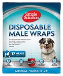 Simple Solution Disposable Dog Diapers for Male Dogs, with Super Absorbent Leak-Proof Fit for Excitable Urination, Incontinence, or Male Marking - 12 Pack