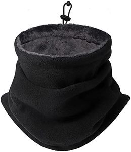 Hiver Cyclisme extérieur Foulard, Extra Large Thick Fleece Chaud Cou Chauffe-vent Visage Bouclier Rocker Toison Cou Couverture (Noir L)