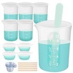 Resiners 36PCS Silicone Measuring Cups Tool Kit - 250ml/8oz &100ml Resin Mixing Cups, Silicone Stir Sticks Pipettes,Easy to Clean,Non-Toxic Epoxy Resin Supplies for Molds,Paint,Jewelry Making