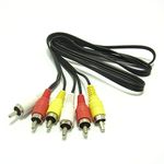 RCA Camcorder Video Cable Jack to 3 X RCA Composite & Stereo Audio Cable for Ipod/Mp3/Pc 1M Clever