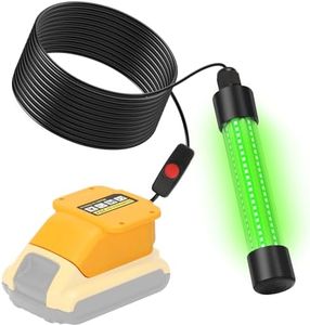 LED Underwater Green Fishing Light Compatible for Dewalt 20V Battery, 13W 1300 Lumens IP68 Rated Submersible Fishing Light Attractants for Night Fishing, Docks, Boats, Kayaks(No Battery)