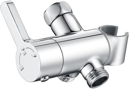 High Pressure All Metal 3 Way Shower Diverter Valve with Hand Shower Holder, G1/2 Shower Head Splitter, Shower Arm Diverter, Bathroom Universal Shower System Replacement Part (Chrome)