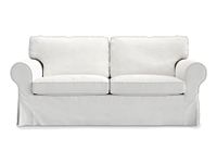 MASTERS OF COVERS Pre Shrunk Cotton Ektorp Loveseat Sofa Cover for IKEA Two Seater Ektorp Slipcover (White)