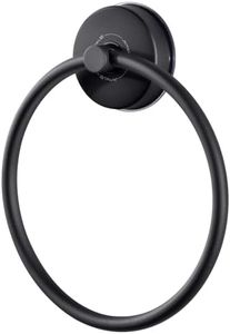 Towel Ring JOMOLA Suction Cup Bathroom Towel Holder Stainless Steel Hand Towel Storage Hanger for Kitchen Shower Bath Towel Rack Bathroom Accessories Wall Mounted Matte Black