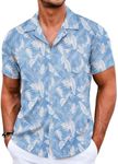 COOFANDY Mens Hawaiian Shirt Short Sleeve Tropical Shirts Floral Shirts for Men Summer Beach