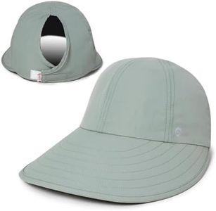 Ponyflo Womens Sunblocker UPF 50 Wide Brim Ponytail Sun Hat, Mint