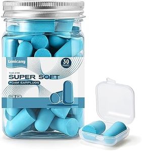 Lenicany Foam Ear Plugs，30Pairs Ultra Soft Foam Earplugs 32dB Noise Cancelling for Sleeping, Work, Studying，Travel Safety Hearing Protection(Blue)