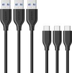 Anker [3 Pack] PowerLine USB C to USB 3.0 Cable (3ft/0.9m) with 56k Ohm Pull-up Resistor for USB Type-C Devices Including Galaxy S10, S9, MacBook, Sony XZ, LG V20 G5 G6, HTC 10, Xiaomi 5 and More