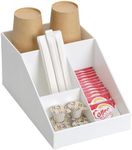 Navaris Coffee Station Organizer 4 Compartments - Coffee Organizer Station for Sugar, Creamer, Cup, Tea - Coffee Bar Organizer for Office and Kitchen Countertop Organization