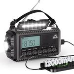 12000mAh Solar & Hand Crank Emergency Radio – Portable AM/FM Survival Radio with USB Phone Charger, SOS Alarm, Flashlight for Outdoor Adventures & Power Outages
