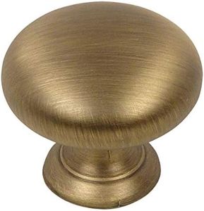 Cosmas 4950BAB Brushed Antique Brass Cabinet Hardware Round Mushroom Knob - 1-1/4 Diameter - 10 Pack