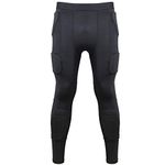 Men’s Padded Compression Pants Athletic Leggings Protective Tight with 7 Pad Football Grigle Hip Thigh Knee Protector M