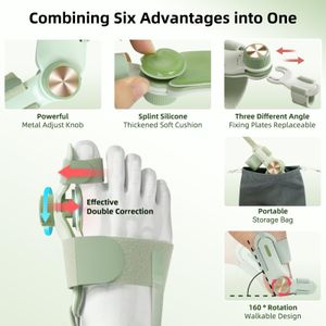 TENICORE Bunion Corrector – Adjustable Big Toe Straightener with 3 Angle Plates, 1pc