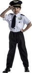 Dress Up America Pilot Costume for Kids, Airline Captain Uniform, Large, Black and White