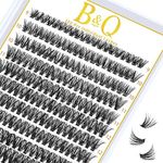 B&Qaugen Lash Clusters 280 Pcs 40D-0.07D-9-15MIX B&Q LASH Individual Lashes 10D 20D 30D 40D 50D Cluster Lashes C D Curl Eyelash Clusters Soft Volume DIY Lash Extensions at Home (40D-0.07D,9-15MIX)