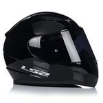 LS2 FF353 RAPID-II FULL FACE MOTORCYCLE URBAN TOURING SCOOTER SPORTS CRASH MOTORBIKE HELMET ECE APPROVED, GLOSS BLACK WITH FREE DARK VISOR (M)