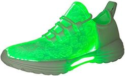 EliteShine Fiber Optic LED Light Up Shoes for Women Men USB Rechargeable Flashing Fashion Sneaker (Kid Size/Women Size/Men Size) (46/14 B(M) US Women/13 D(M) US Men, White)