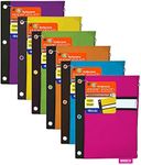 BAZIC Pencil Pouch 3 Ring Binder Pouch w/Rivet Enforced Rings Holes, Zipper Pouches Bag, Assorted Color, 6-Pack