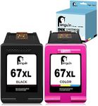 Penguin Ink Cartridges 67XL for HP DeskJet 2855e 2842e 2800e 1255 Envy 6420 6422e 6050 6052 6055 6055e 1255 Envy Pro 6452 6455e 6458 Printer Remanufactured 67 XL hp 67xl Black and Color