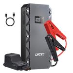 LATIT 2000A Peak Car Jump Starter, 20000mAh 12V Booster Pack Jump Starter for Up to 7.5L Gas/6.5L Diesel Engine, Powerful Jump Starter Battery Pack with Smart Jumper Cable, LED Light and LCD Display