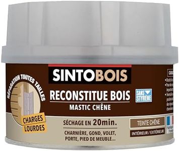 SINTOBOIS - Pâte à Bois Charges Lourdes - Reconstitue les Parties Manquantes - Passages Fréquents et Charges Lourdes - Intérieur et Extérieur - Sec en 20min - Chêne - Technique Professionnelle - 190g