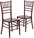 Flash Furniture 2 Pack Hercules Series Wood Chiavari Chair, Acacia Beech Engineered, Mahogany