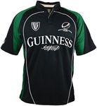 Guinness Black and Green Short Sleeve Performance Rugby Shirt (Medium)