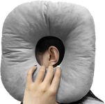 coceyese Ear Piercing Pillow for Side Sleepers with Ear Hole, Donut Pillow for CNH and Ear Pain Ear Inflammation Pressure Sores, Ear Guard Pillow(Grey)