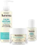 Aveeno Calm + Restore Nourishing Oat Cleanser 7.8oz with Restore Triple Oat Serum 1oz and Restore Oat Gel Moisturizer 1.7oz