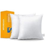 OTOSTAR Pack of 2 Throw Pillow Inserts, 20x20 Square Cushion Inner Soft Fluffy Plump Stuffer Cushion Pads White Decorative Pillow Inserts