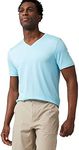 32 DEGREEES Men's Cool Classic VNeck T-Shirt | Anti-Odor | 4-Way Stretch | Moisture Wicking, Blue Topaz, Large