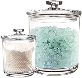 Youngever Lot de 2 Apothicaire Plastique, Rangement Plastique pour Salle de Bain de 1800 ML et 450 ML, Organisateur Salle de Bain et Maquillage