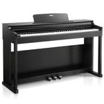 Donner DDP-100 Keyboard Piano, 88 Key Weighted Action Digital Piano, Beginner/Professional Bundle with Furniture Stand, Power Adapter, Triple Pedals, MP3 Function, Black