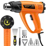 2000W Heat Gun, SEEKONE Variable Temperature 60℃- 600℃ Hot Air Gun Kit with 2 Airflow Speeds, Ceramic Heating Core Overload Protection 7 Accessories for Removing Paint, Shrinking PVC