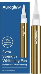 Auraglow Extra Strength Teeth Whitening Pen, 9% Hydrogen Peroxide, 40+ Whitening Treatments, Whitens Teeth Fast, No Sensitivity, 4mL