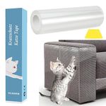 Cat Scratch Sticky Paws Tape, 11.8" x 118" Cat Furniture Protector Tape Transparent Free Cutting Anti Scratch Furniture Protector, Cat Sofa Protector for Carpet, Sofa, Couch, Door