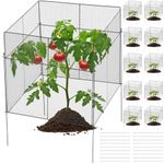 Yaocom 10 Packs Chicken Wire Cloche Bulk Wire Plant Protector from Animals Square Garden Plant Cage Protect Plants, Flowers and Vegetables from Animals (Black,14.96" L x 14.96" W x 14.96" H)